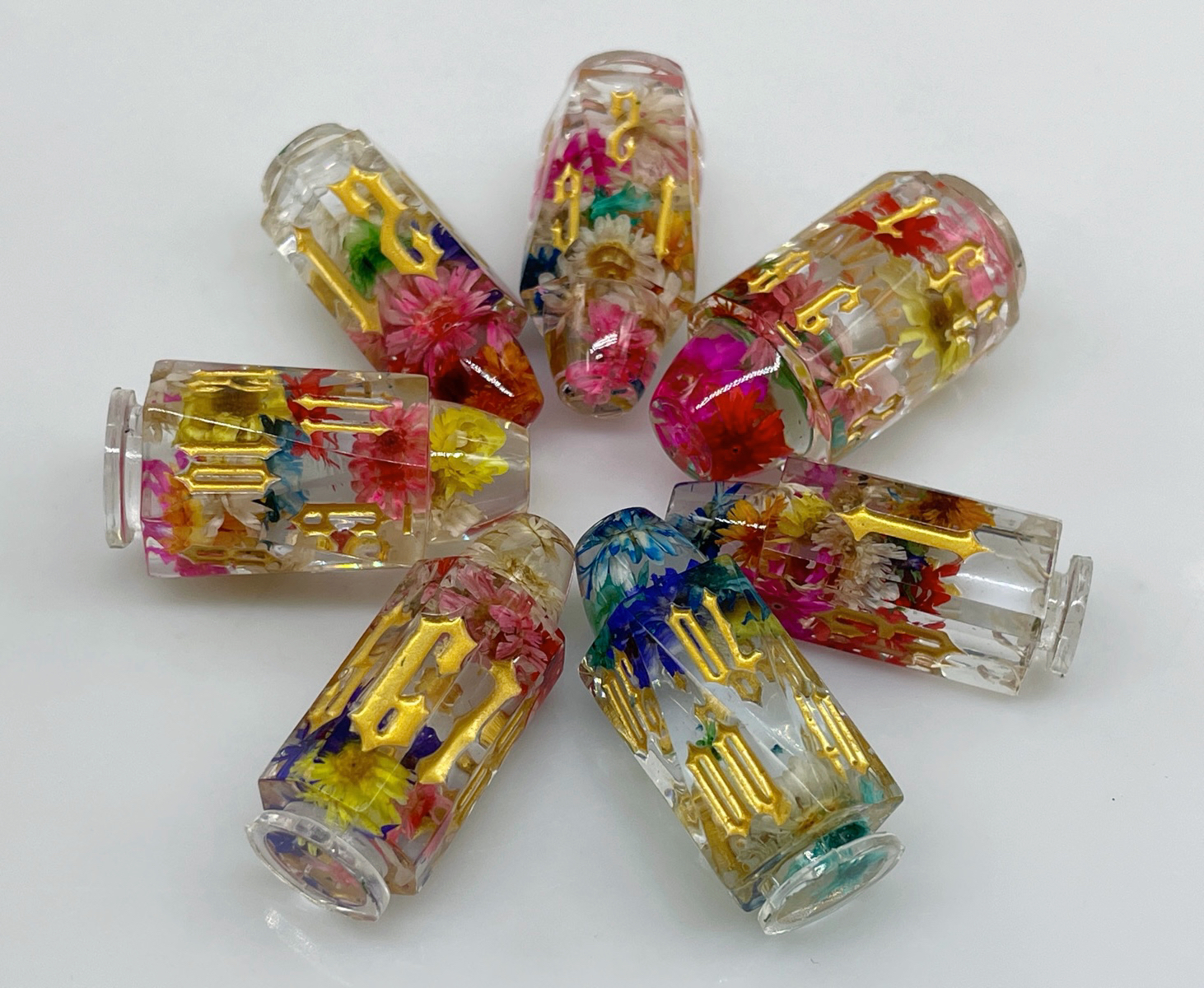 Transparent Bullet Dice Set
