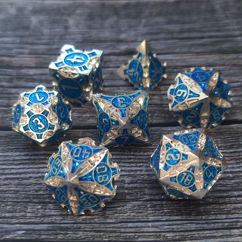 Solid Dragon Pointed Dice Metal Set
