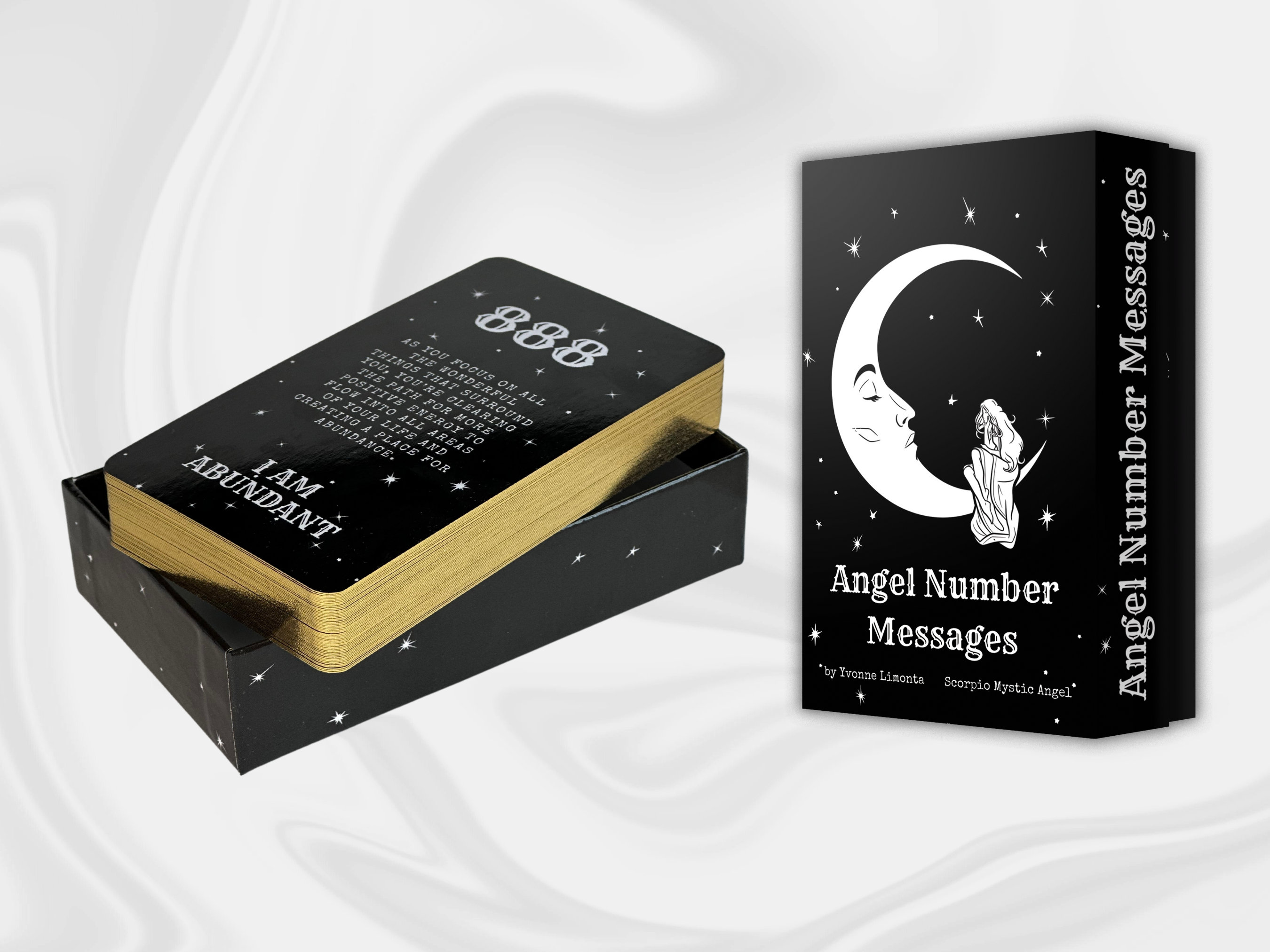 Angel Number Messages & Affirmation Oracle Deck, 53 Cards, Gold Gilded Edge