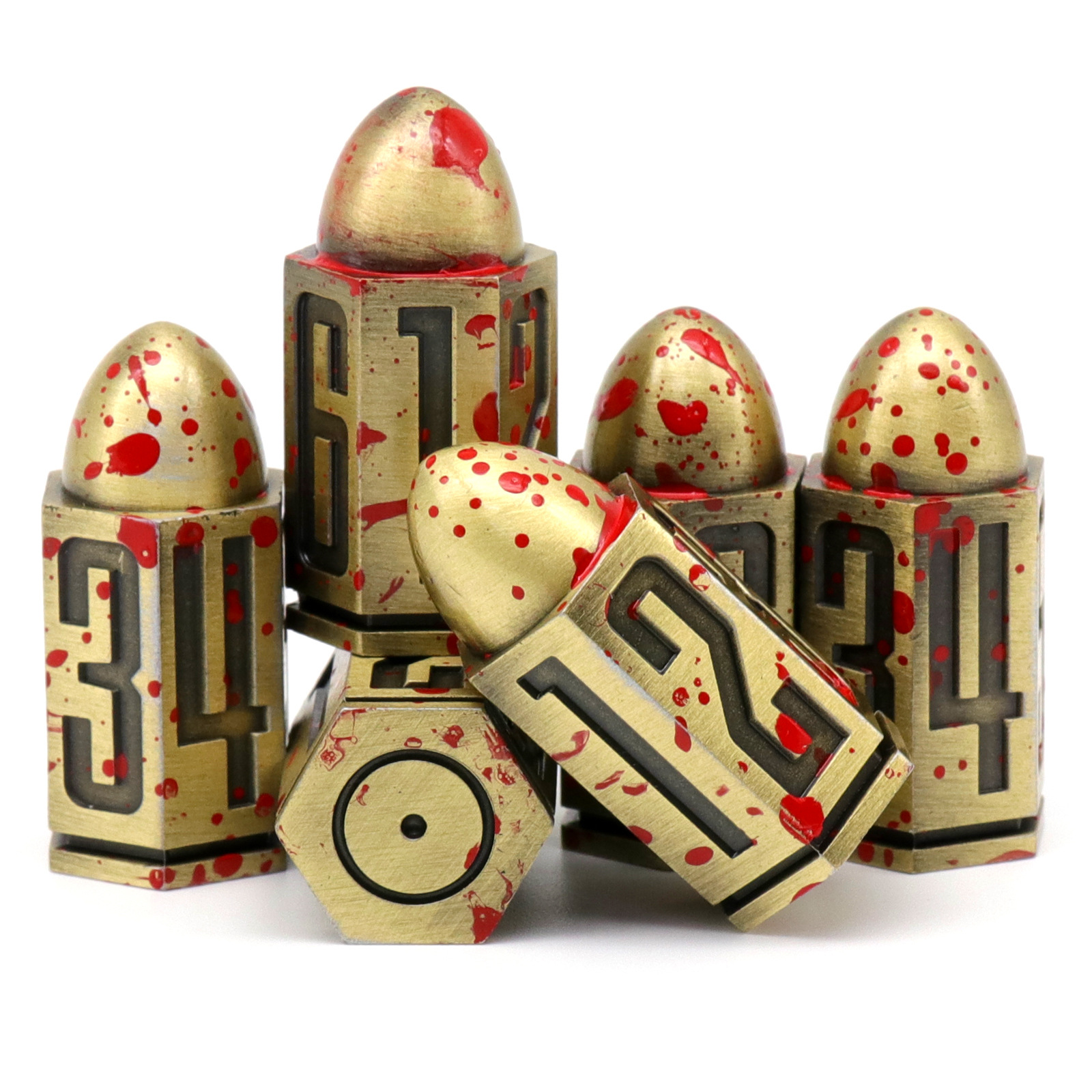 D6 Bullet Metal Dice Set for Table Games