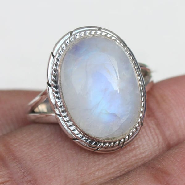 Aqua Chalcedony Silver Ring