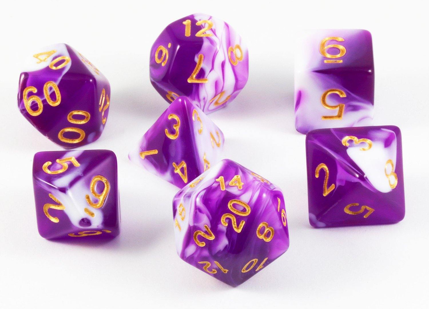 Purple And White Dice Set