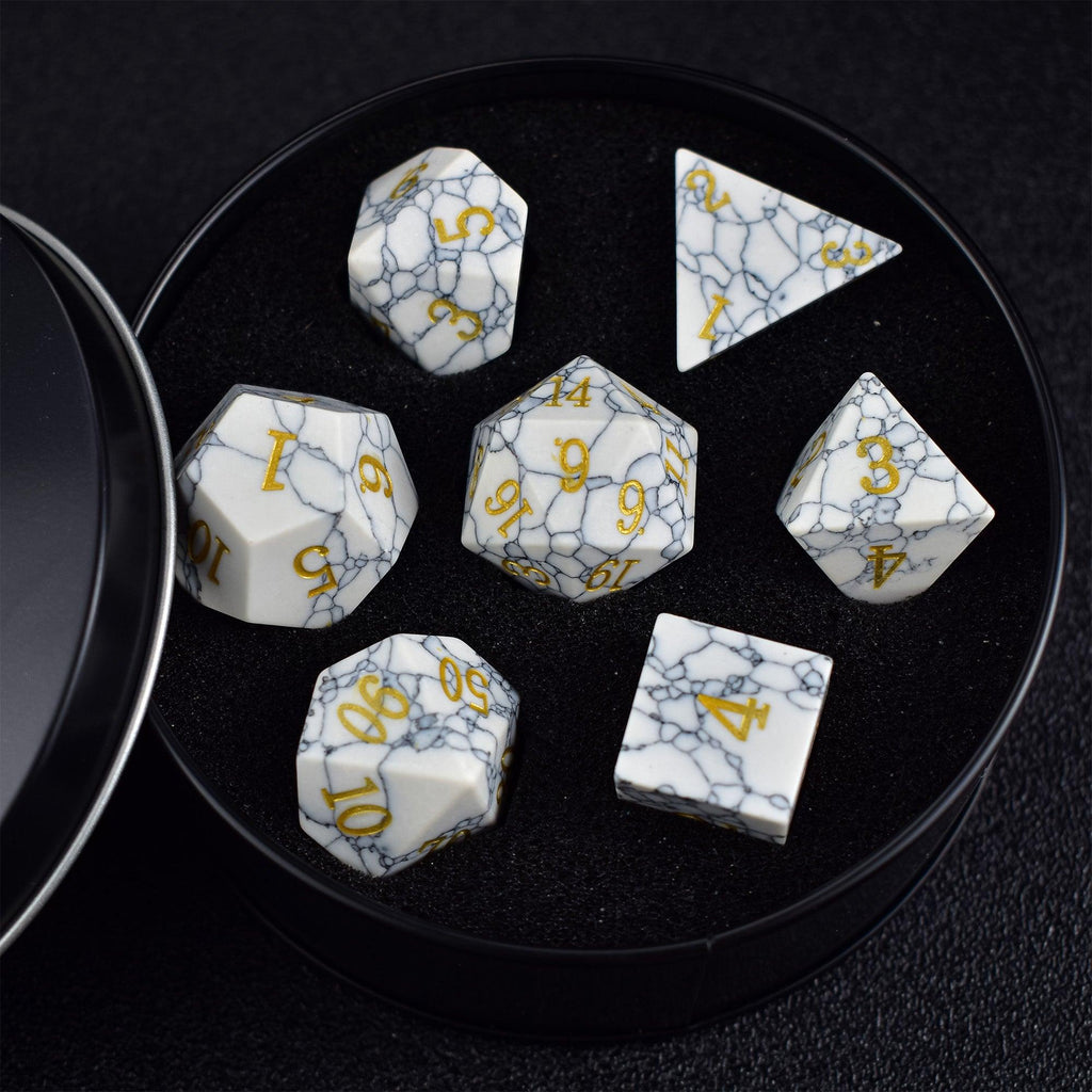 White Turquoise Dice Set