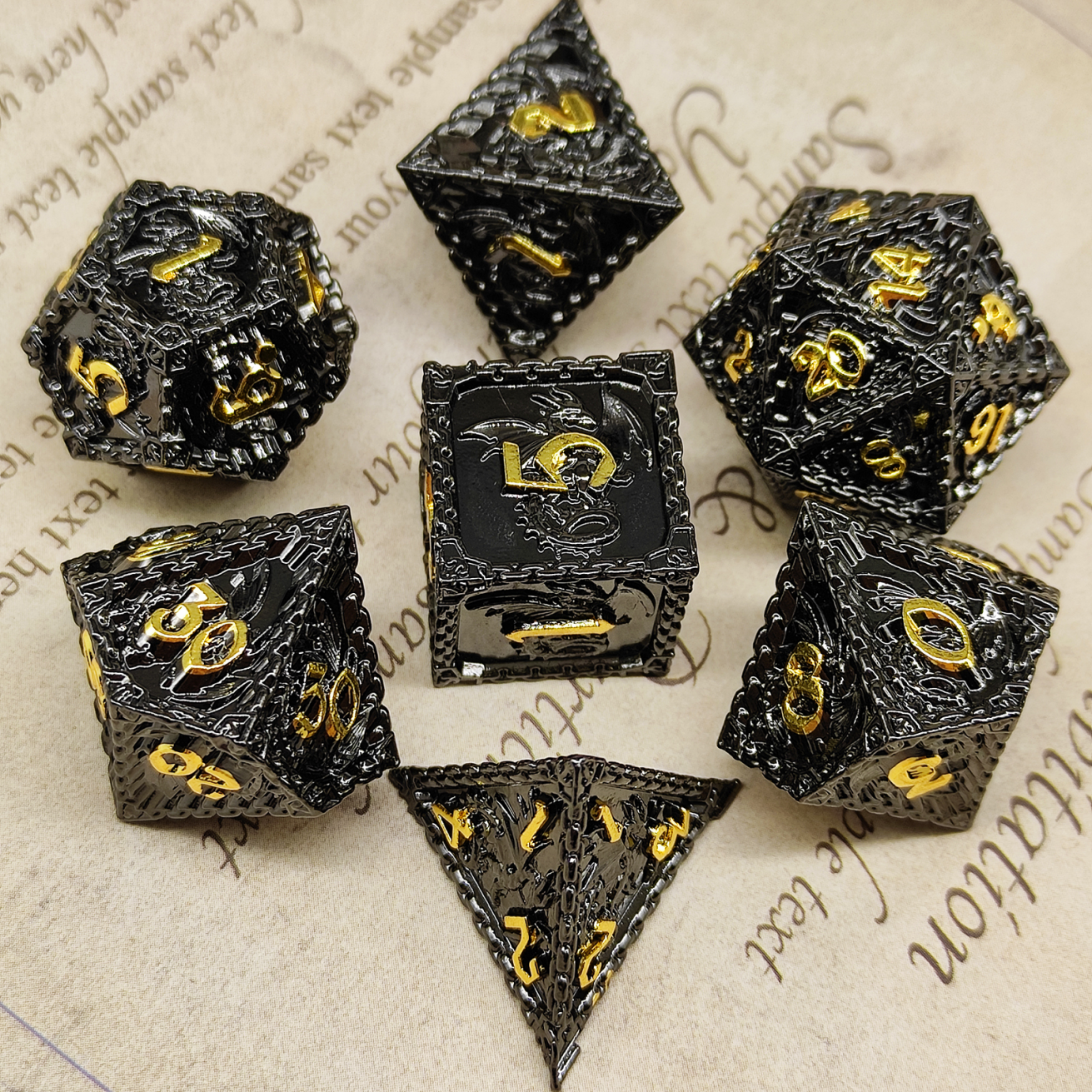 Solid Dragon Dice Metal Set