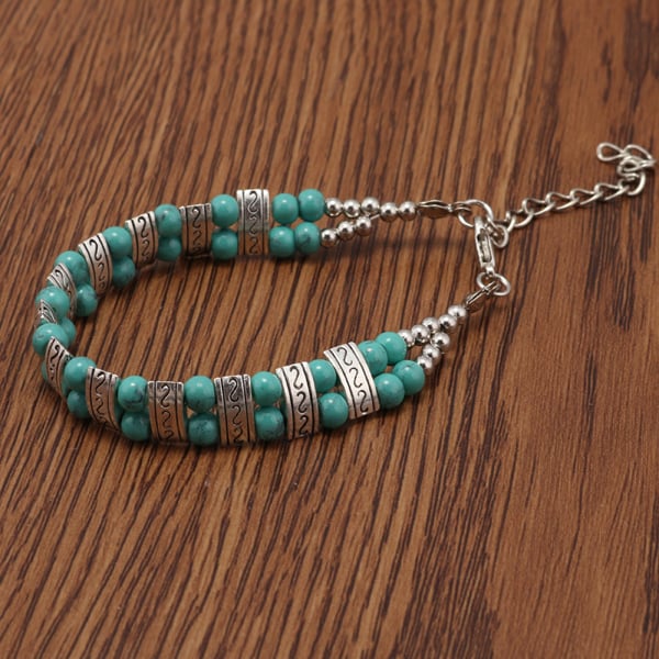 Boho Turquoise Beaded Bracelet
