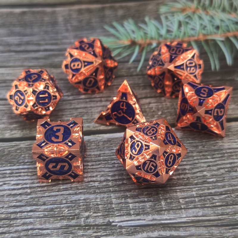 Solid Dragon Pointed Dice Metal Set
