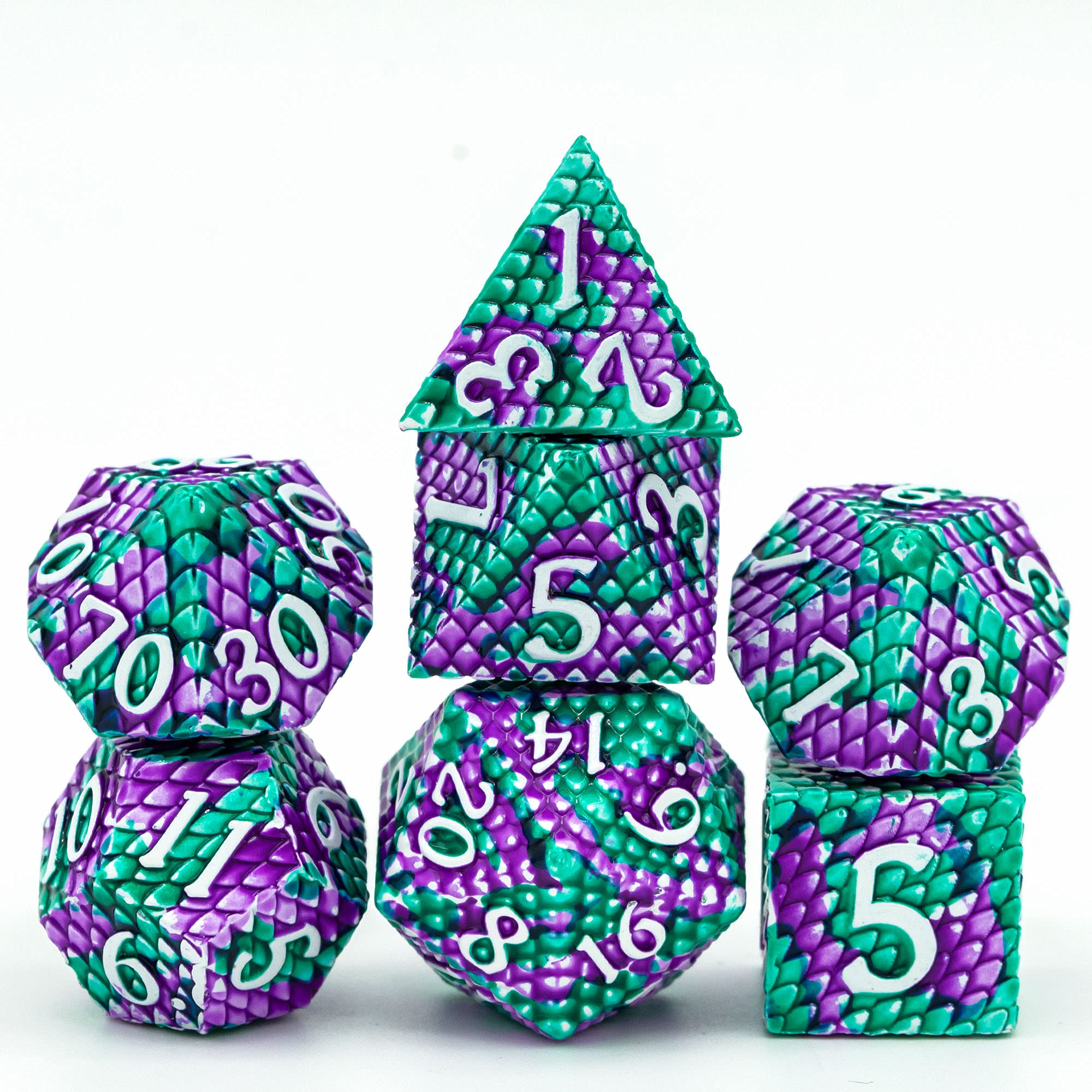 Mystic Dragonscale Metal Dnd Dice Set