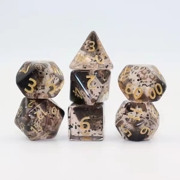 Transparent floating silk flash point dice