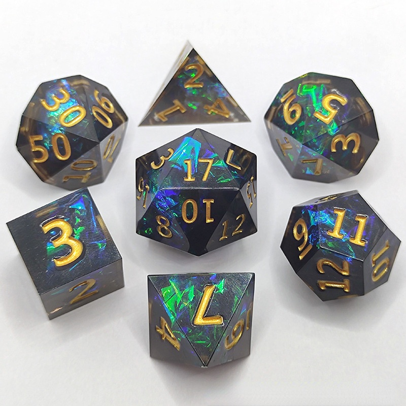 Black Golden Dice Set