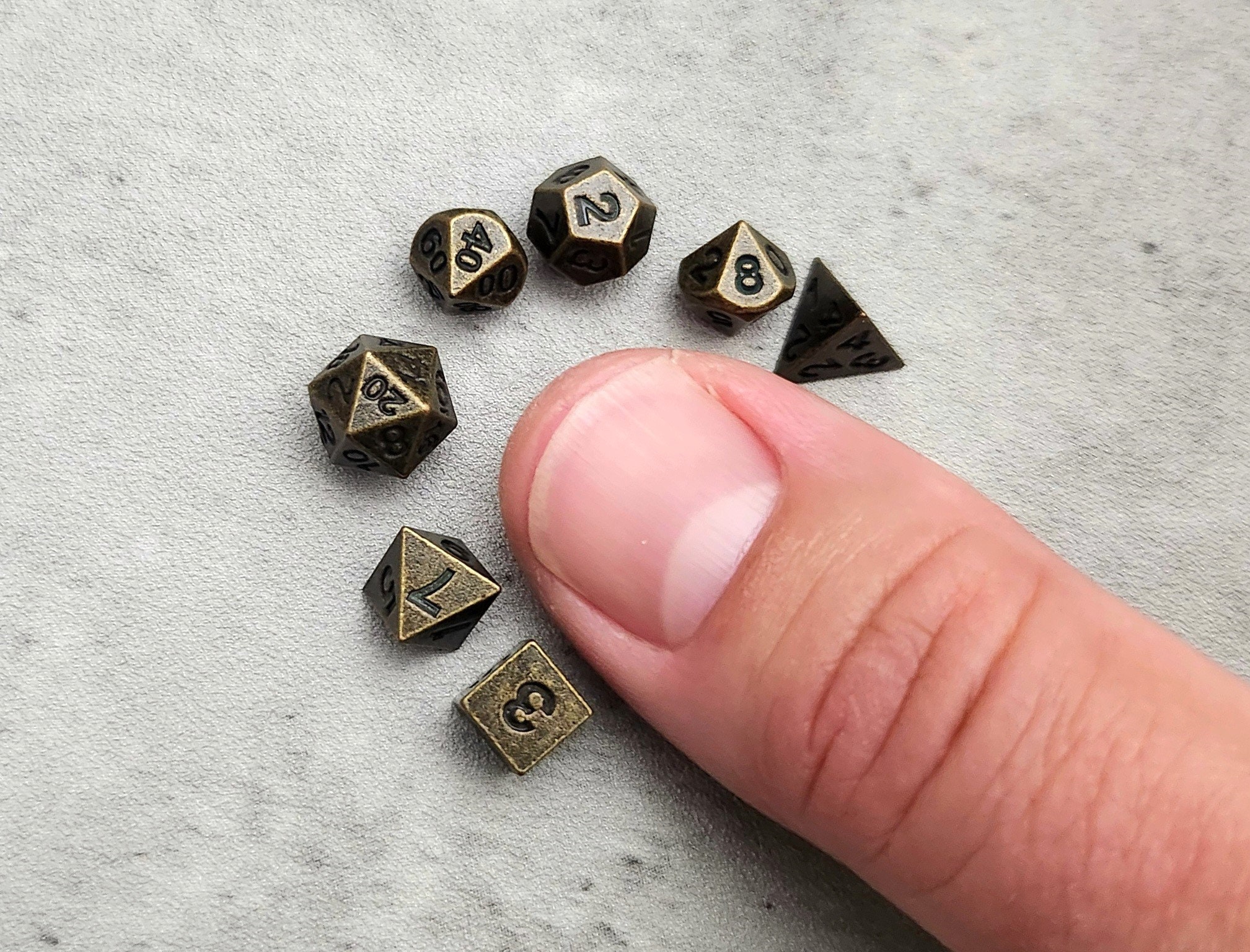 Mini Micro Metal Dice Set | D&D Dice | Dungeons and Dragons