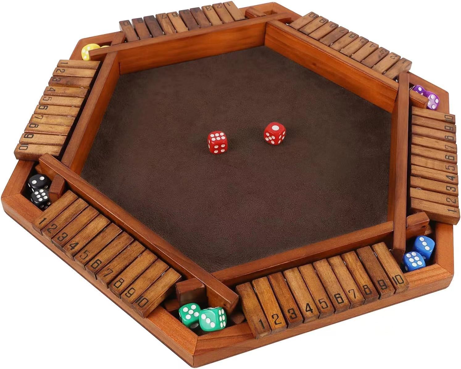 Shut The Box Dice Game,Board Table Math Game with 12 Dice for Kids Adults, Family Classroom Home Party or Pub