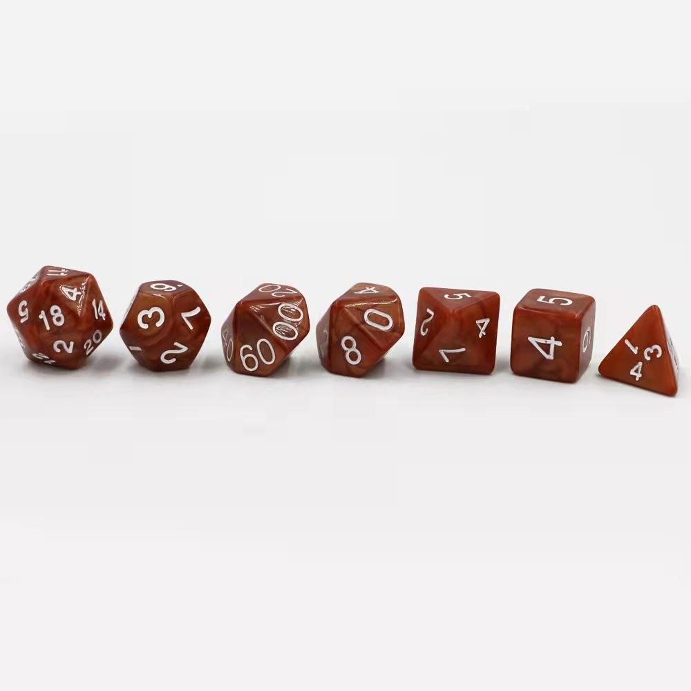 Pearl Pattern Brown Dice Set