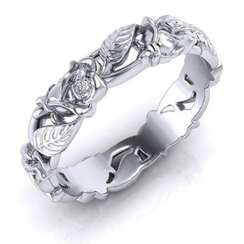 Simple Retro Chic Flower Leaf Decoration Ring