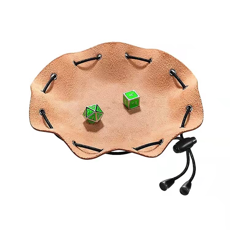 Brown dragon DND Dice Leather bag