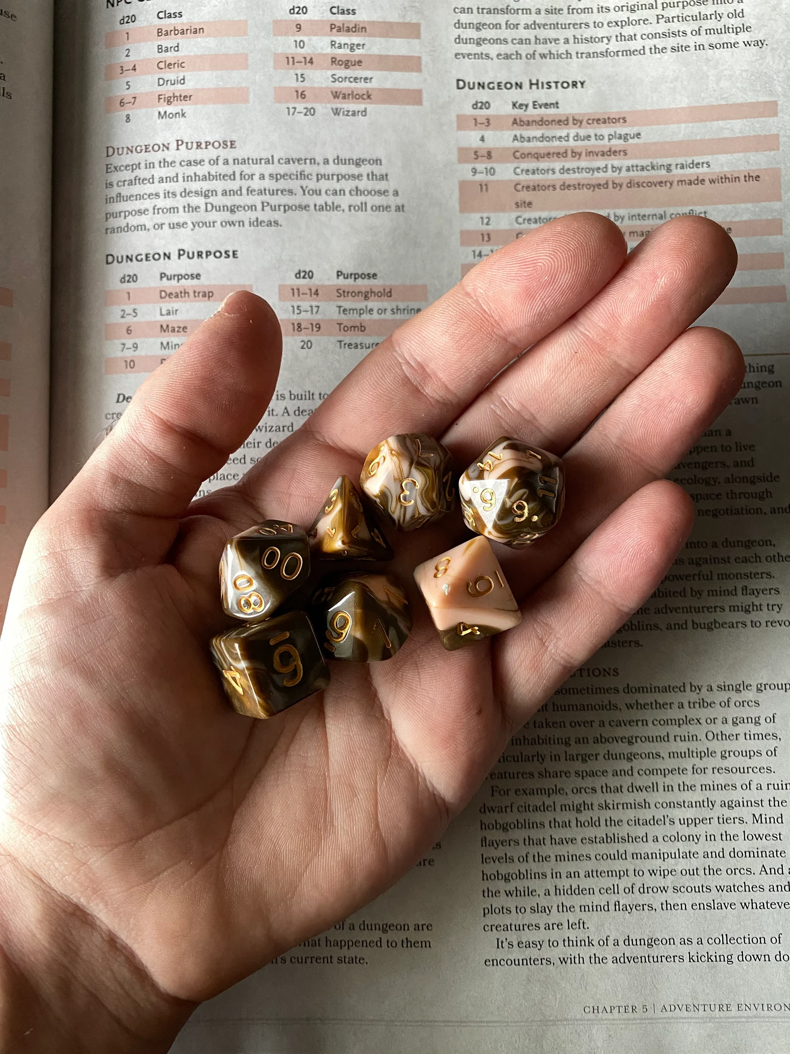 Chocolate Cream dnd dice set