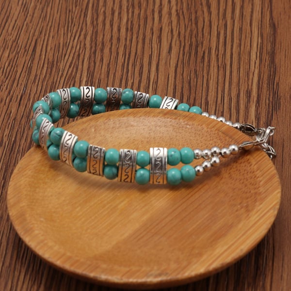 Boho Turquoise Beaded Bracelet