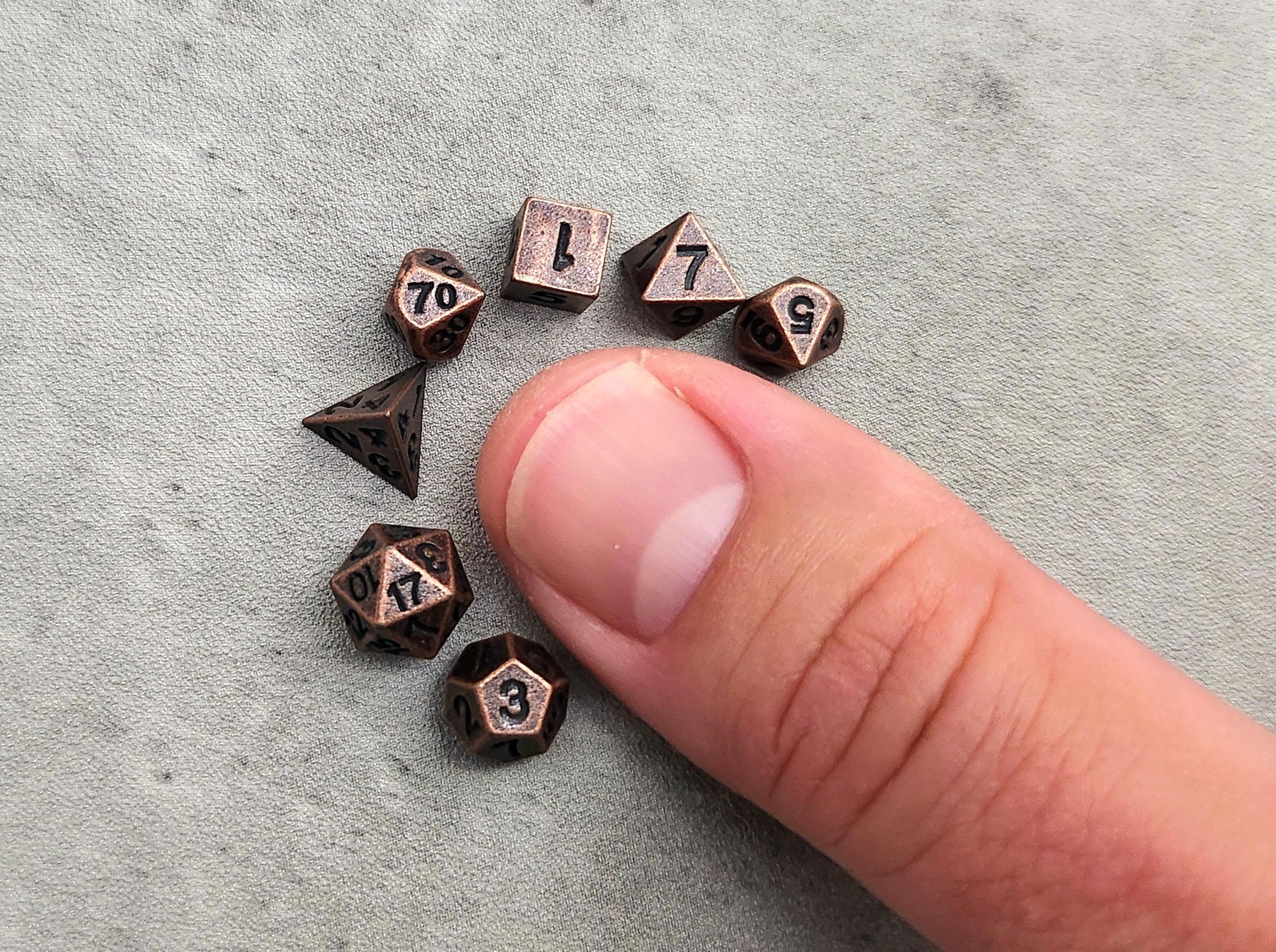 Mini Micro Metal Dice Set | D&D Dice | Dungeons and Dragons
