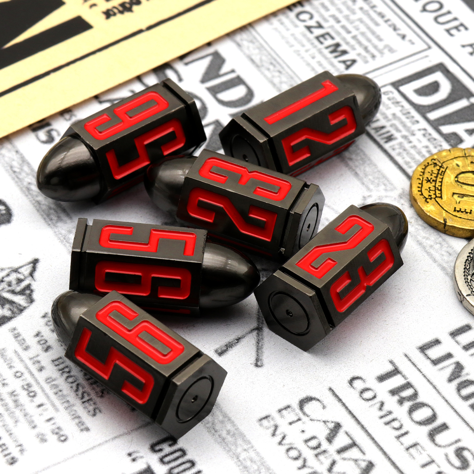 D6 Bullet Metal Dice Set for Table Games