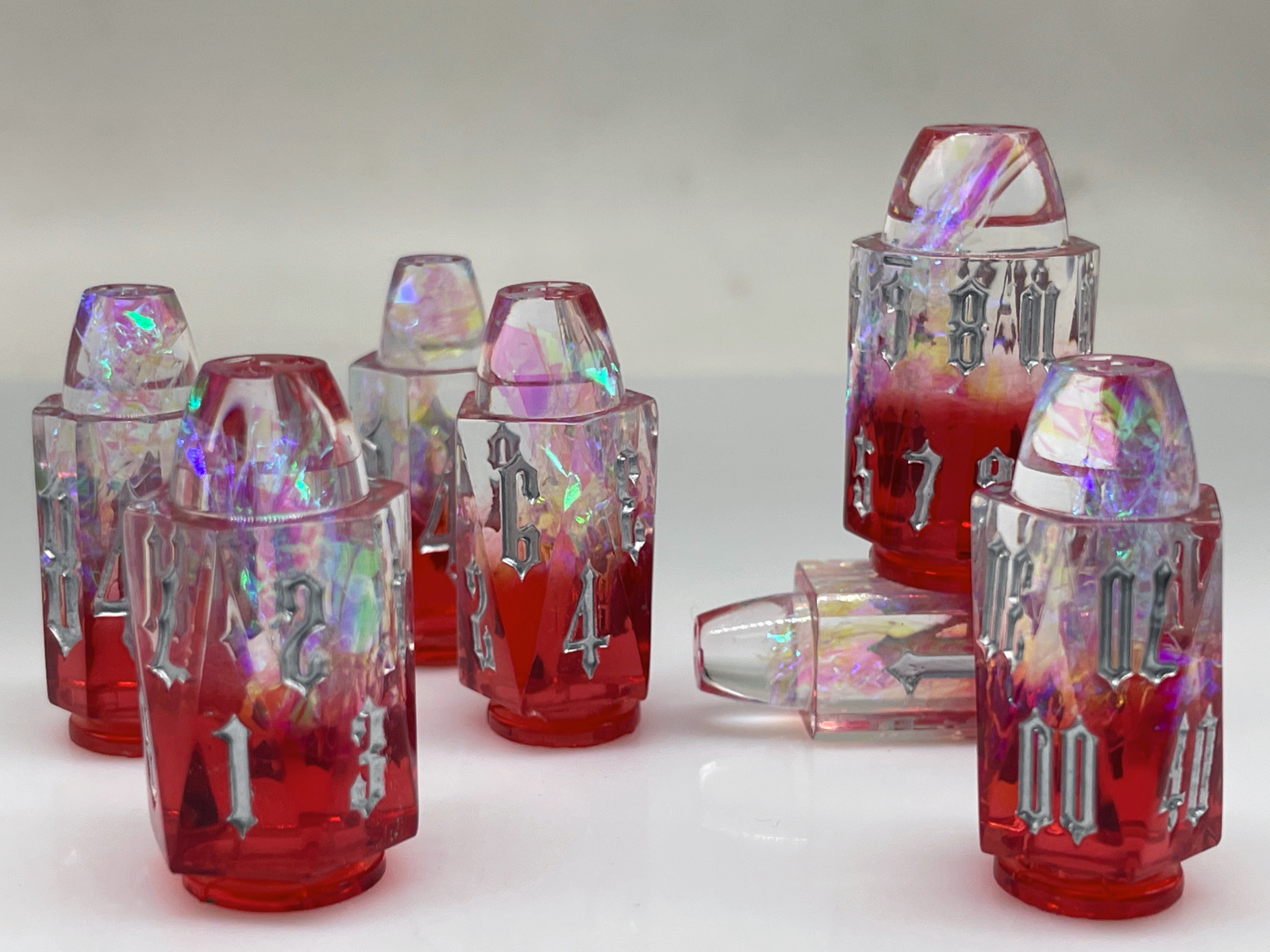 Transparent Bullet Dice Set