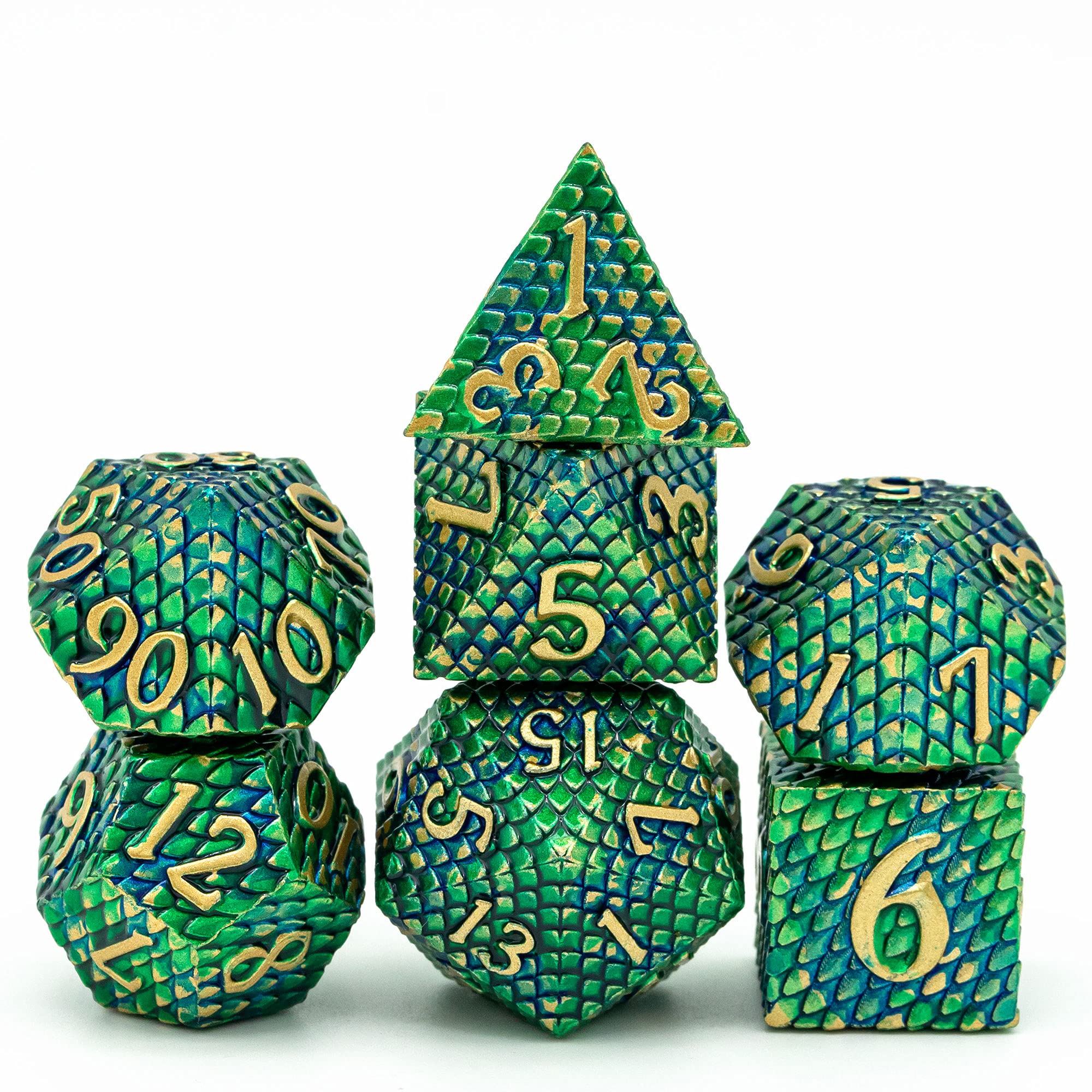 Mystic Dragonscale Metal Dnd Dice Set
