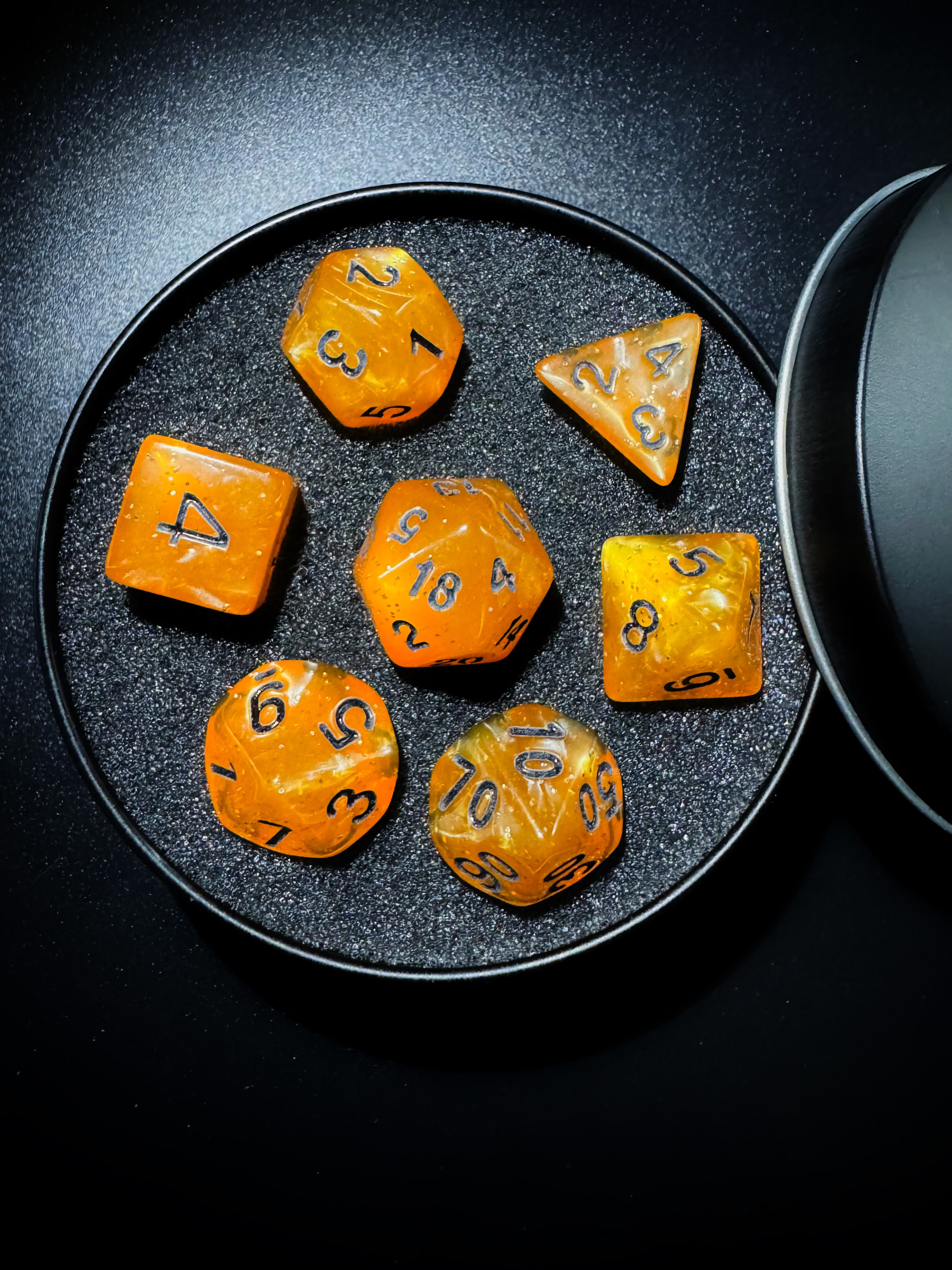 Solar Flare Dice Set [With Dark Iron Gift Box]
