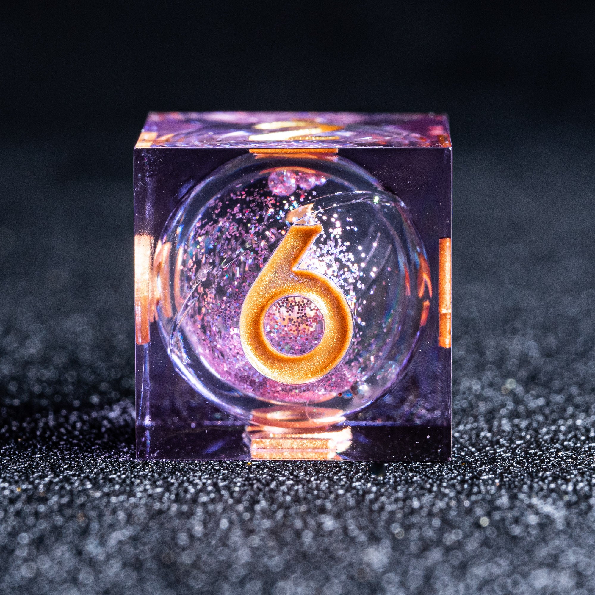 Liquid Heart Resin Engraved Dice Set