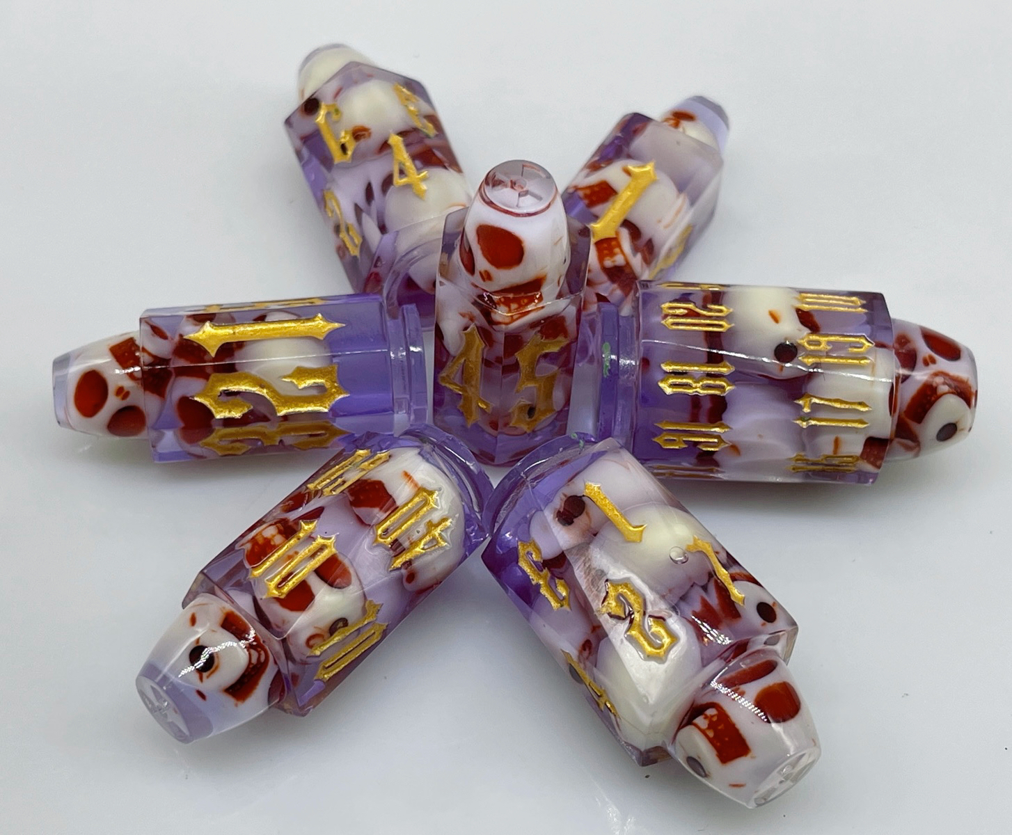 Transparent Bullet Dice Set