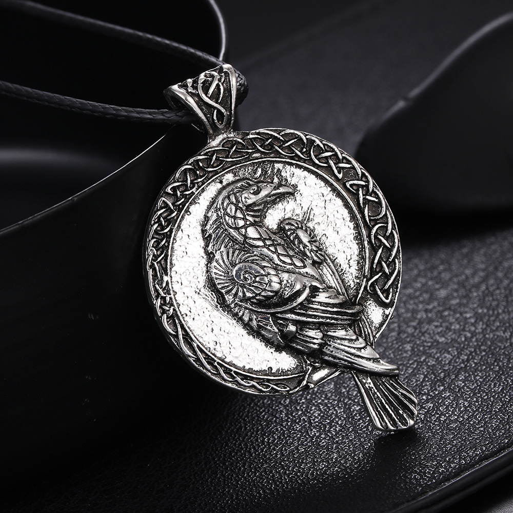 Celtic Raven Necklace for Men and Women