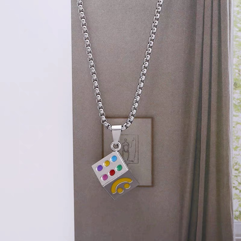 Lucky Smiley Faced Dice Pendant