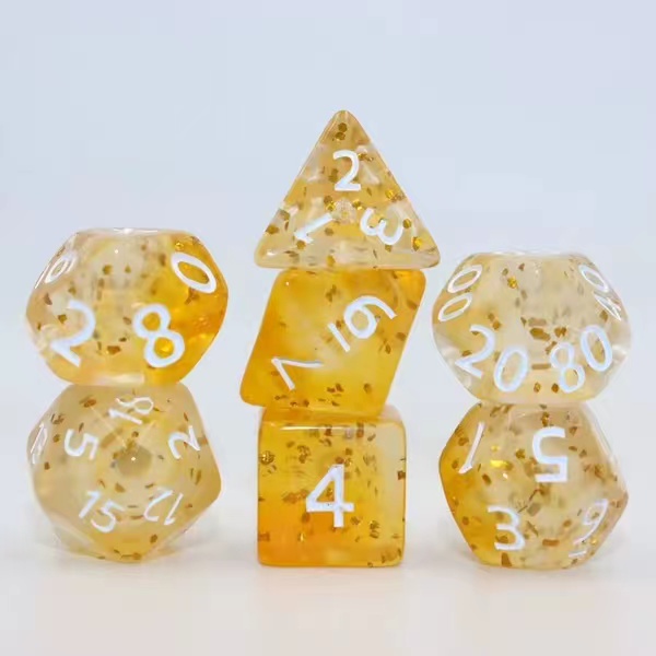 Transparent floating silk flash point dice