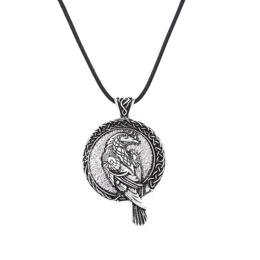 Celtic Raven Necklace for Men and Women