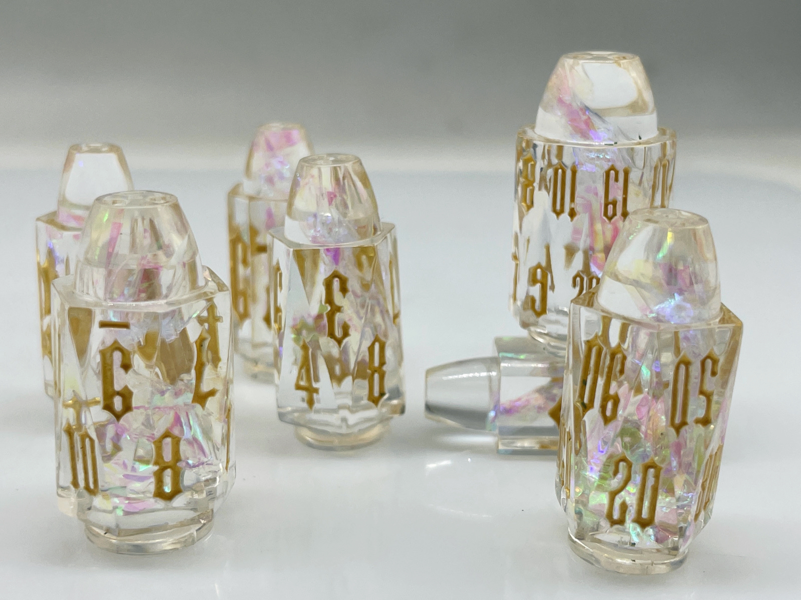 Transparent Bullet Dice Set