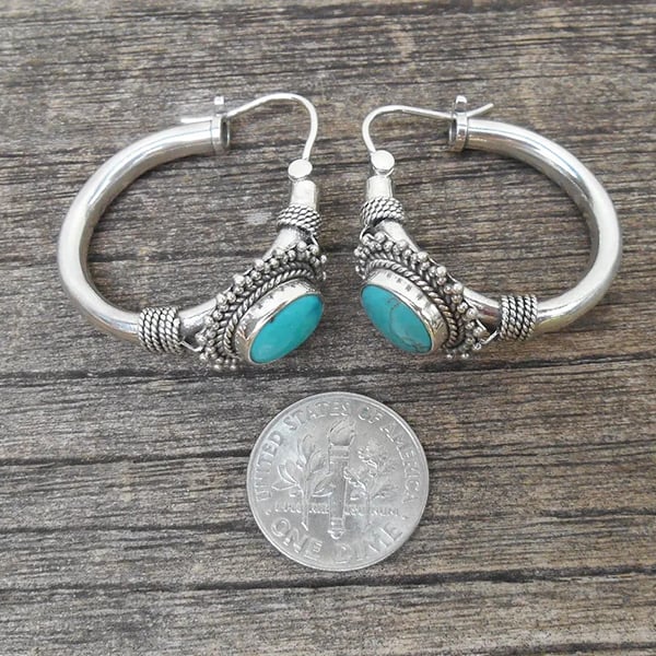 Oval turquoise earrings