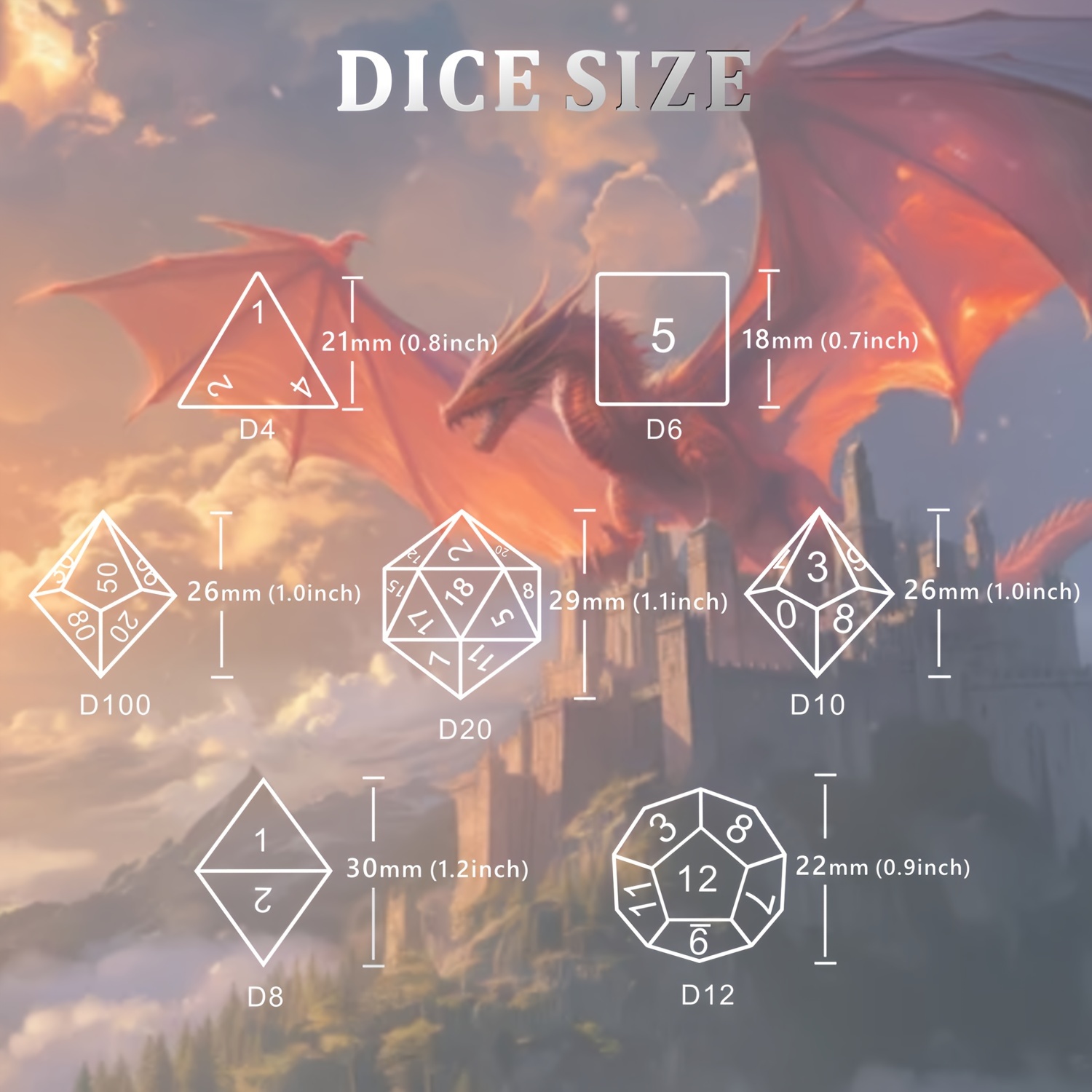 Skull☠️Liquid Core 7pc DnD Dice Set