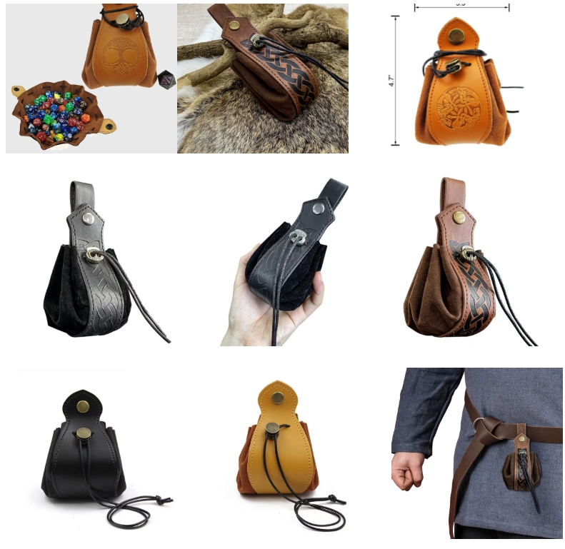 Handmade Leather Dice Bag & Tray