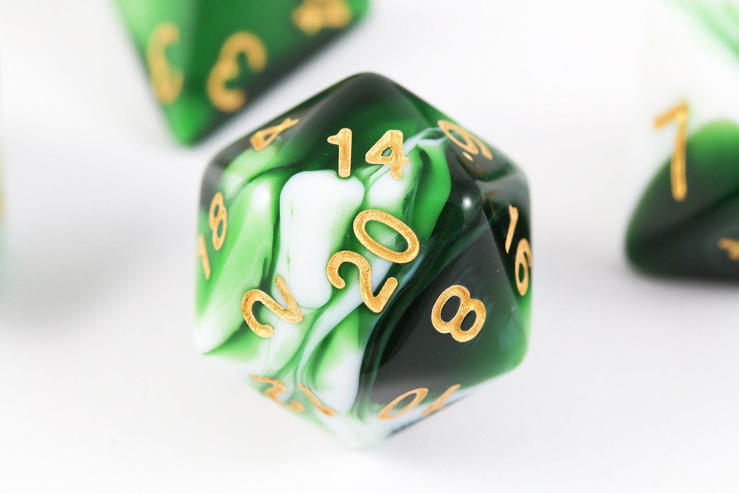 Green And White Dice Set