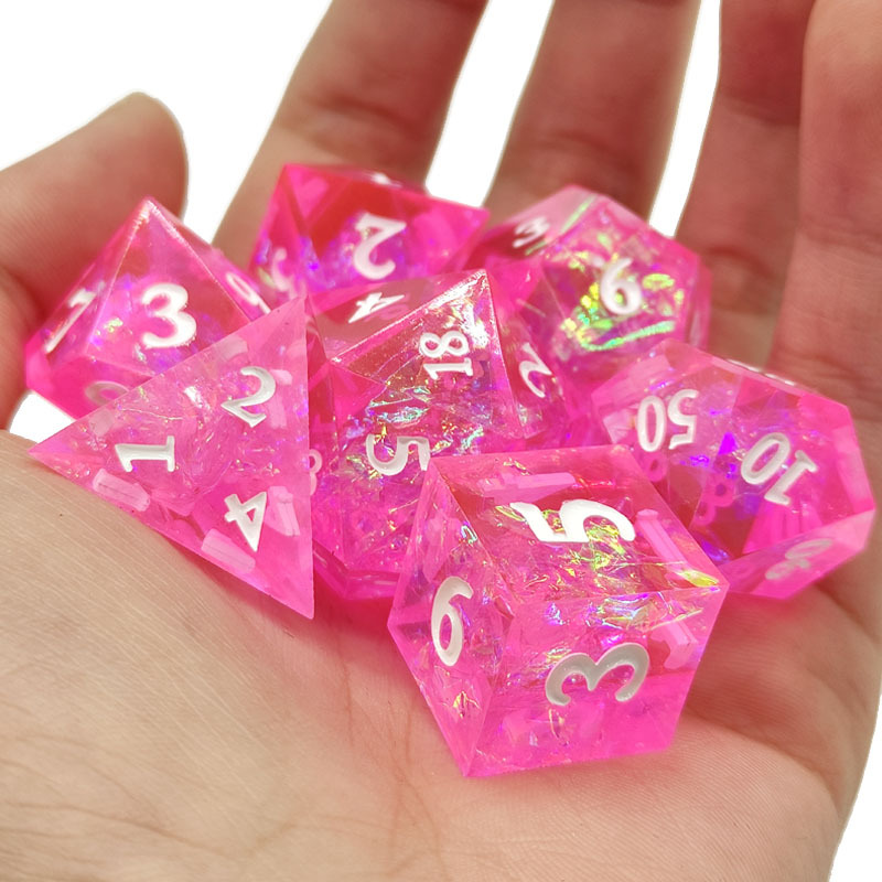 Pink Resin Dnd Dice Set