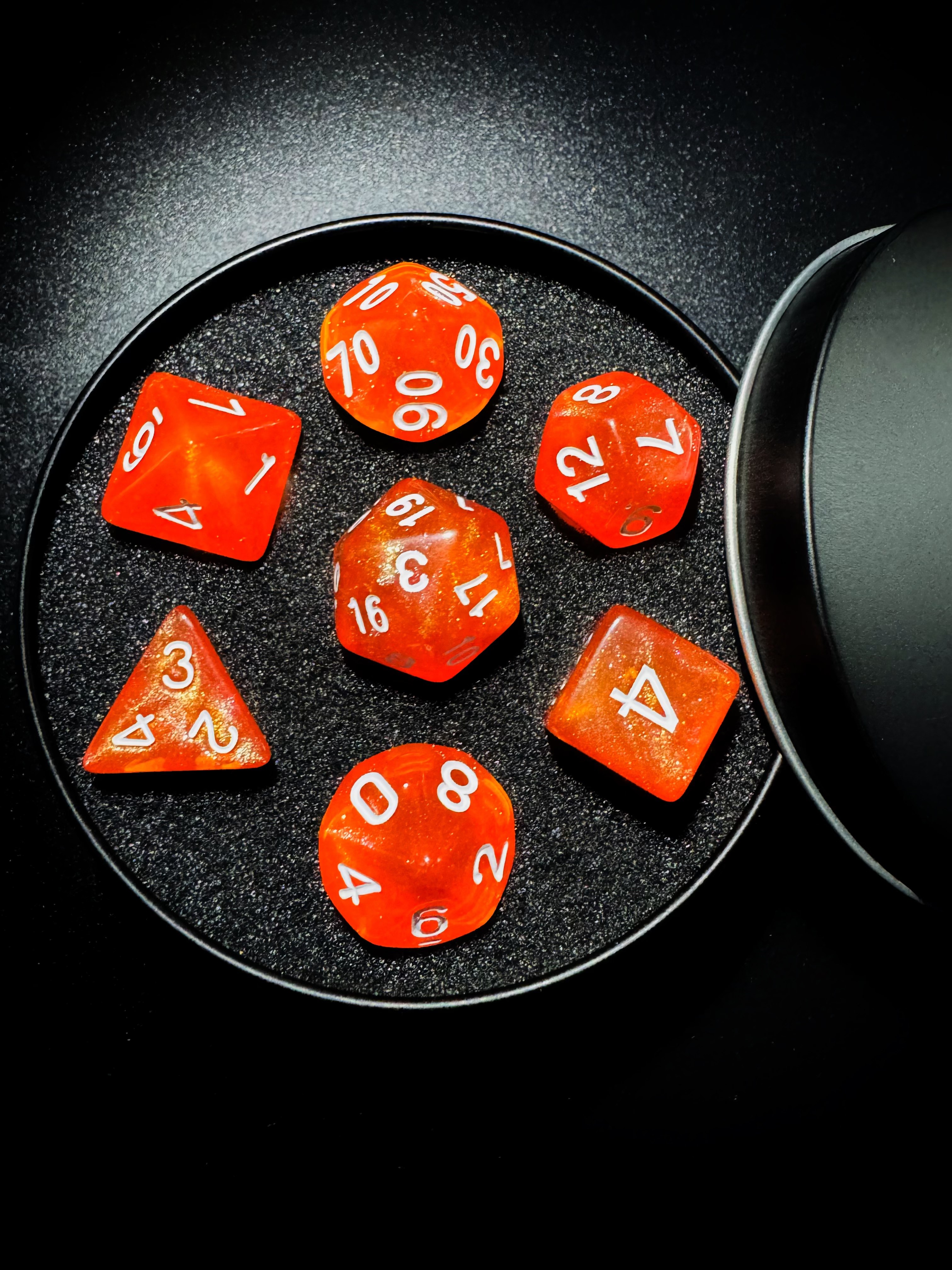 Ember Glow Dice Set [With Dark Iron Gift Box]