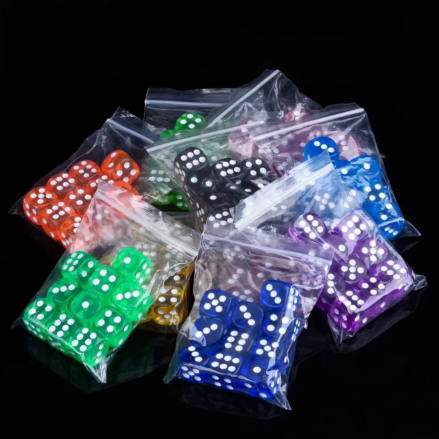 Sided Translucent Colored Dice Set (10 pieces in a set)
