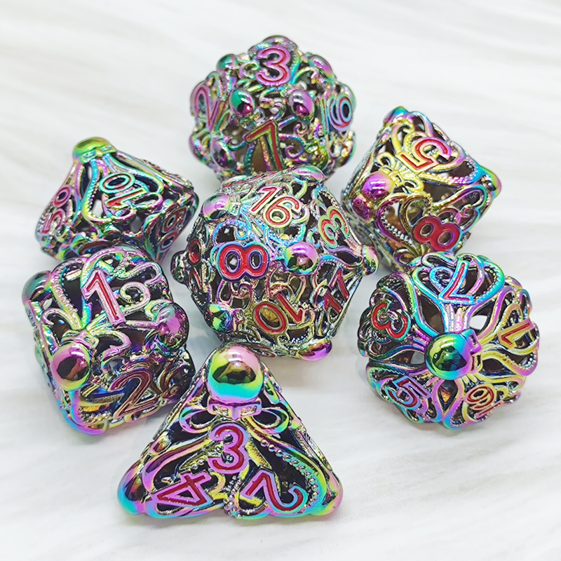 Metal hollow dice set