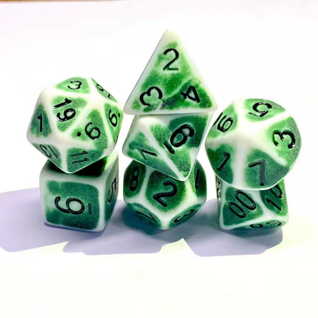 Retro Green Dice Set