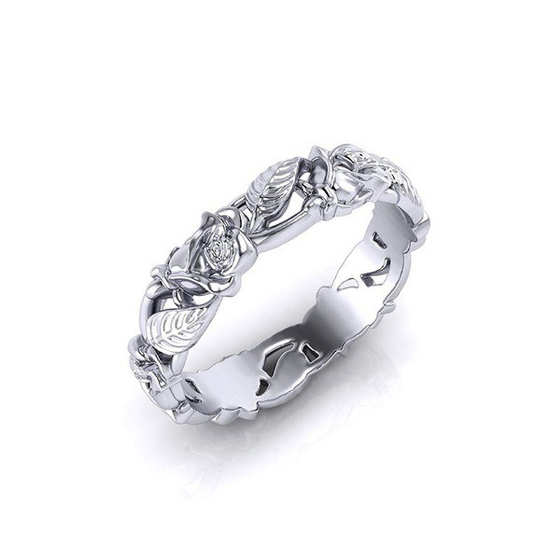 Simple Retro Chic Flower Leaf Decoration Ring