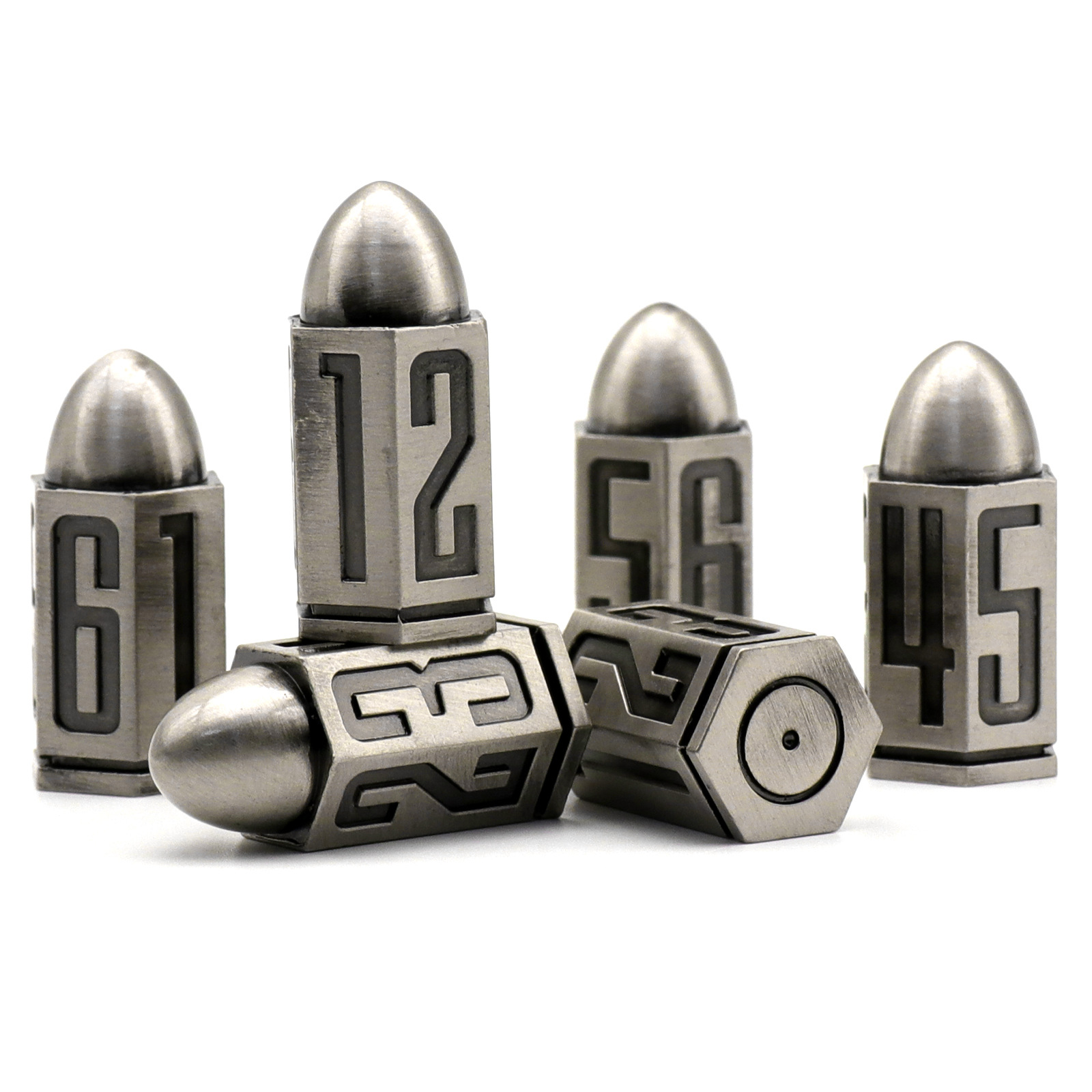 D6 Bullet Metal Dice Set for Table Games