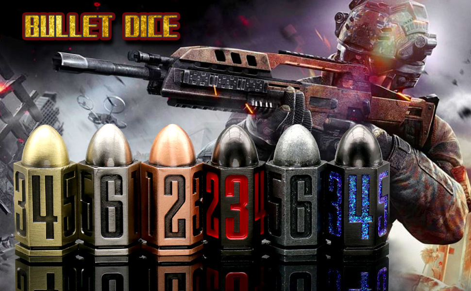 D6 Bullet Metal Dice Set for Table Games