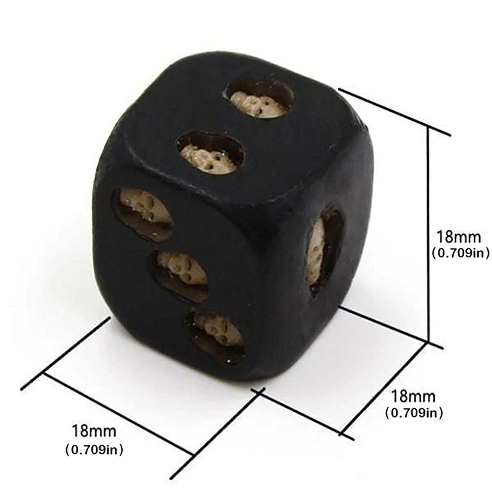 5 x Black Skull Dice