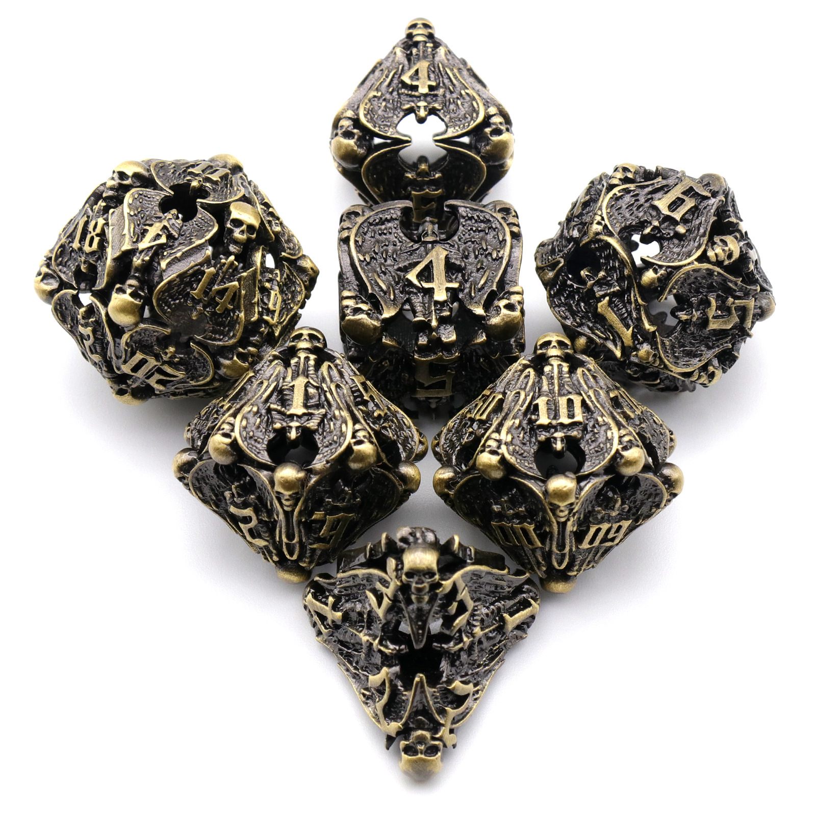 Pure Copper Hollow Metal Dice Set