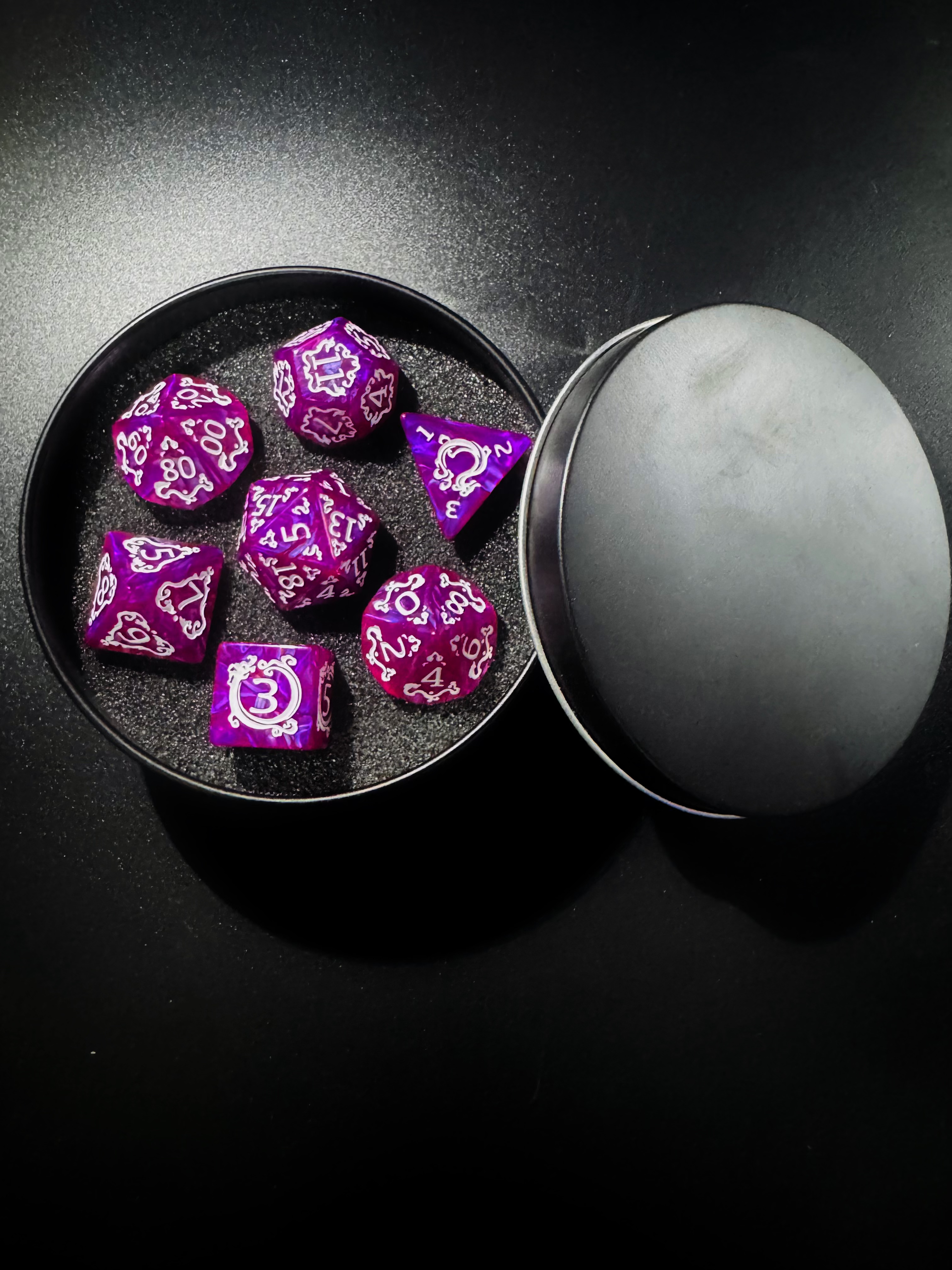 Purple Glyph  Dice Set[With Dark Iron Gift Box]