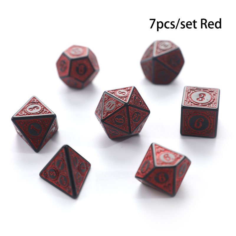 Carved Pattern Red Dice Set