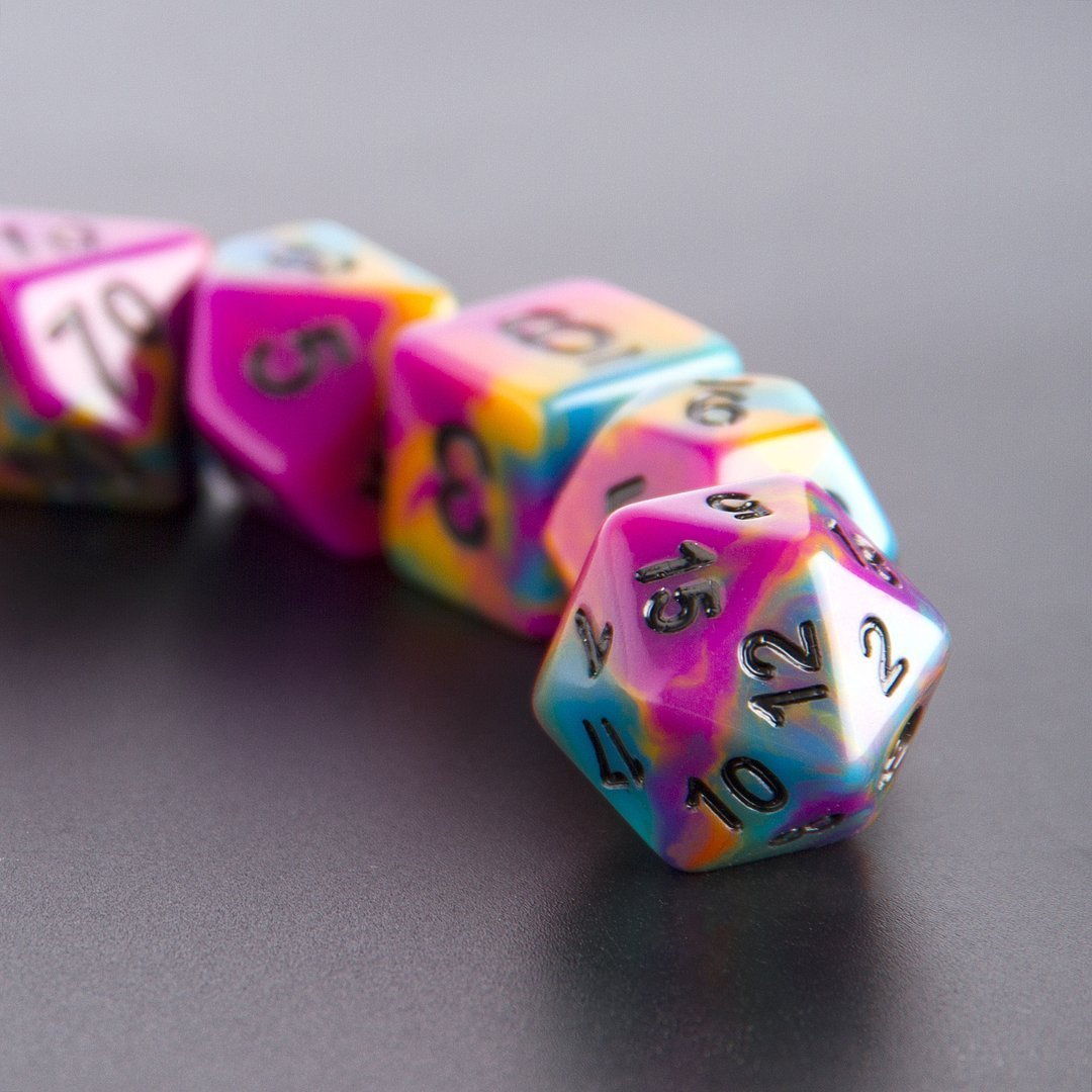 Rainbow Skull Dice