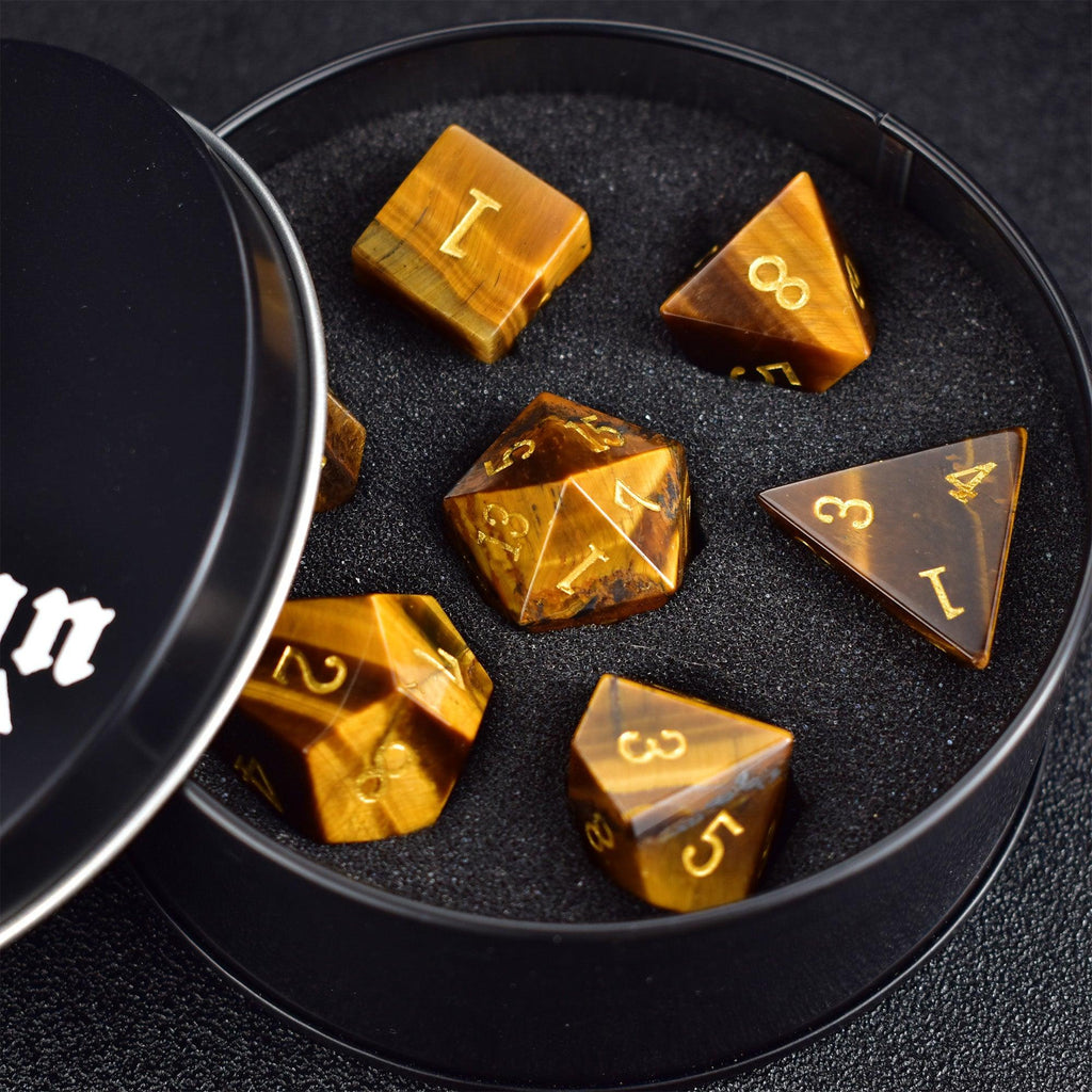 Yellow Tiger's Eye Dice